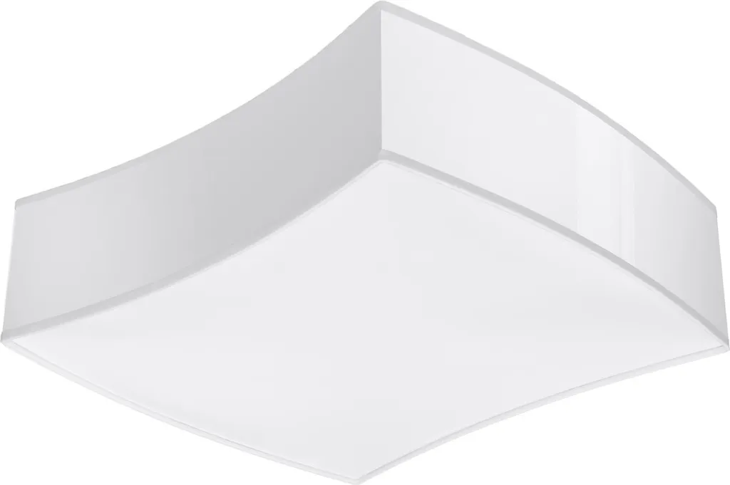 Plafonnier Carré Moderne Blanc pour Salon et Chambre 2xE27 Sollux