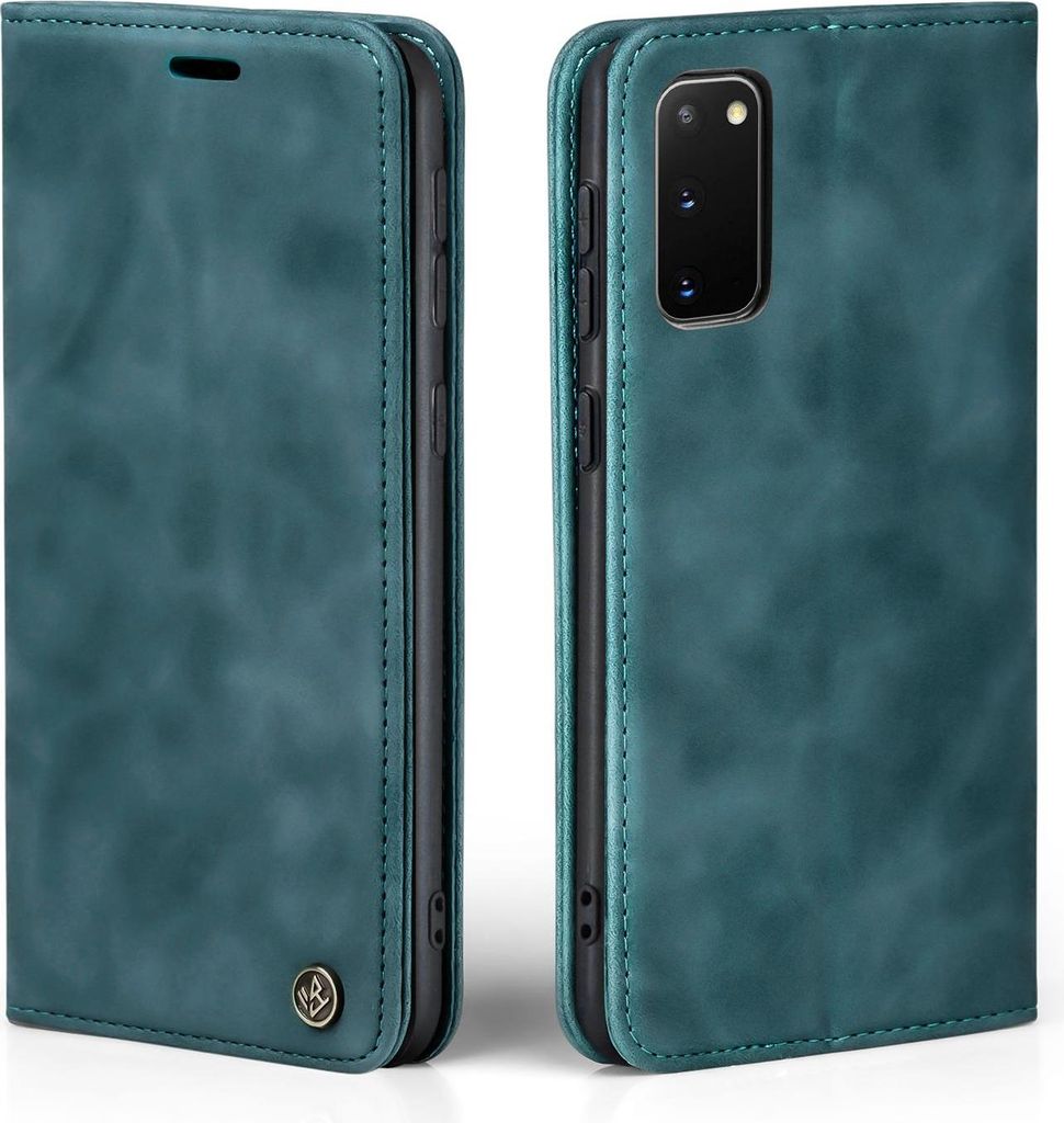 Handy Hülle für Samsung Galaxy S20 Klapphülle Bookcase Flip Cover Handy Tasche Etui Farbe: Petrol