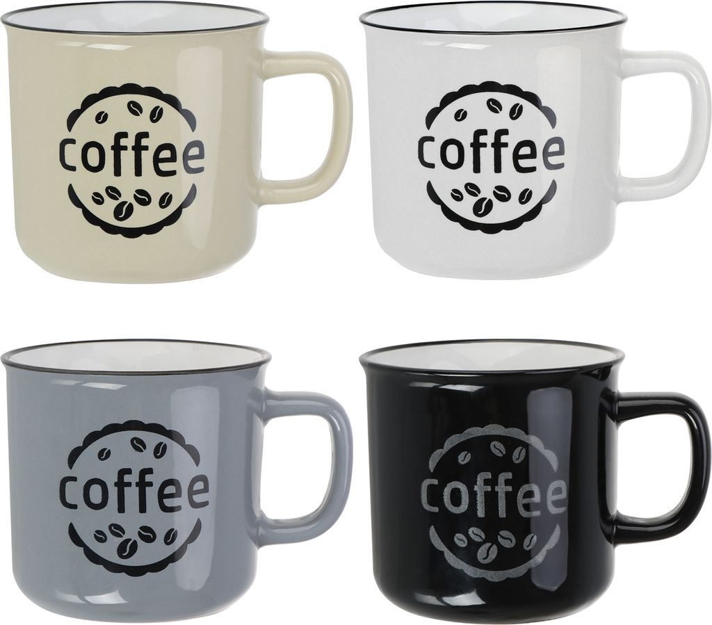 com-four® 4x Kaffeebecher im Vintage-Design - 380 ml Produktbild 