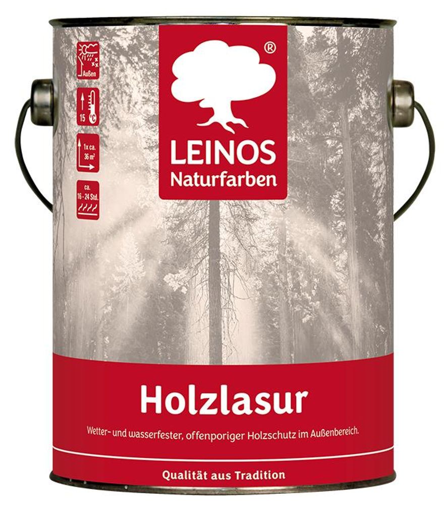 LEINOS Holzlasur für außen Eiche 2,5 l – Holzlasur außen, Produktbild 