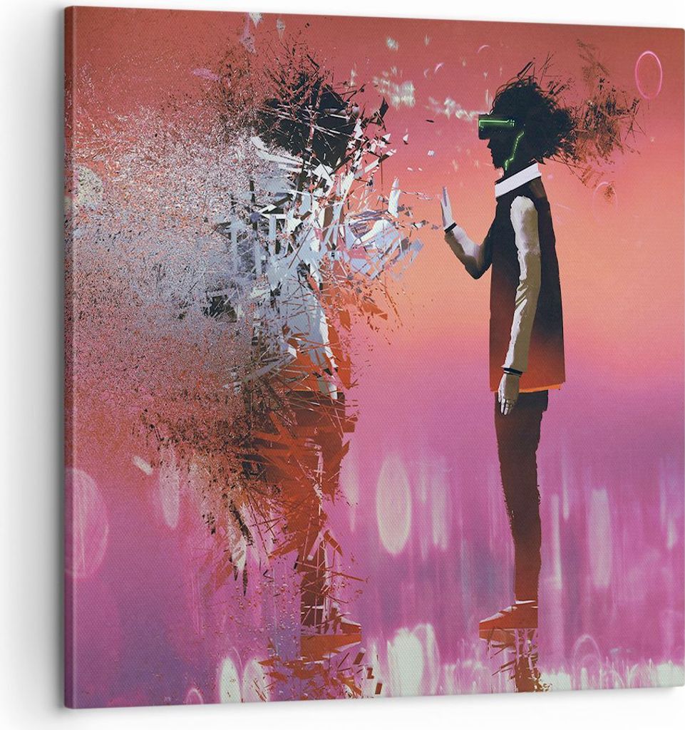 Bild auf Leinwand - Leinwandbild - Mann modern - 60x60cm - Wand Bild - Wanddeko - Wandbilder - Leinwanddruck - Bilder - Kunstdruck - Wanddekoration...