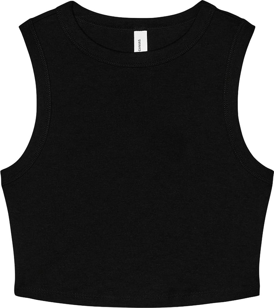 Bella + Canvas - Ärmelloses Oberteil kurz geschnitten für Damen RW10340 (44 DE) (Schwarz)