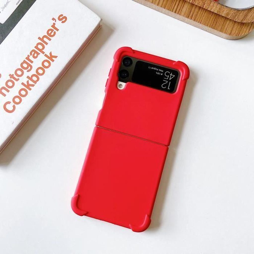 für Galaxy Z Flip 4 - Rot - Faltbare Silikonhülle für Samsung Galaxy Z, leichte Schutzhülle, ein