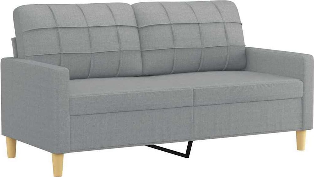 vidaXL 2-Sitzer-Sofa Hellgrau 140 cm Stoff Produktbild 