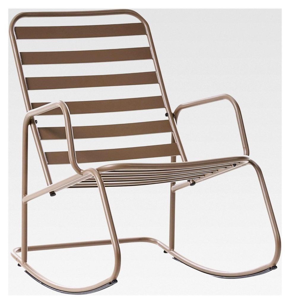 Moderner Schaukelstuhl aus Aluminium für den Garten in Taupe