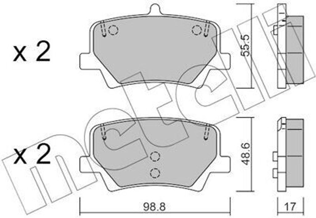 METELLI Bremsbeläge Satz Hinten Bremsklötze für VOLVO XC40 (536) 22-1187-0