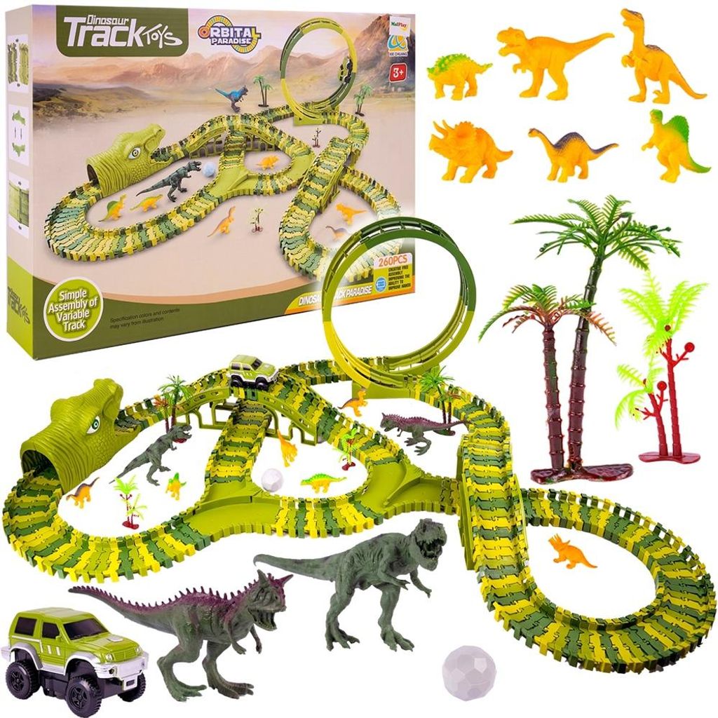 MalPlay Mega Dinosaur 260 Teile Autostrecke | Dino Magic Produktbild 