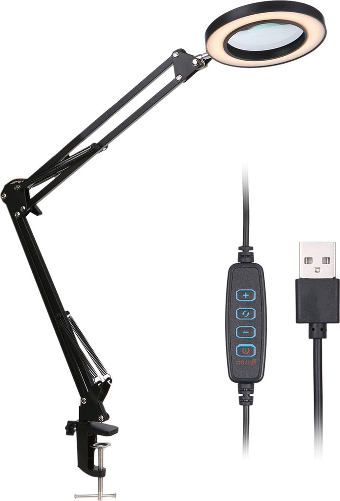 Lupe Lupe mit LEDs Klemmclip Licht 8-fache Vergroesserung Produktbild 