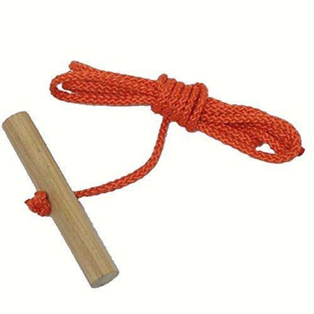Schlittenseil mit Holzgriff aus Buchenholz 150 cm lang NEU Produktbild 
