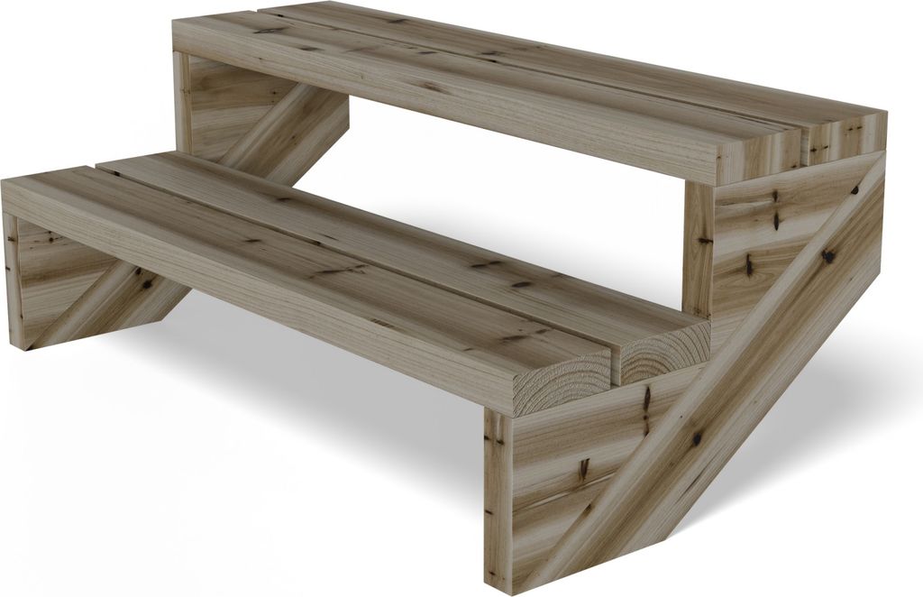 Terrassentreppe Kiefer kesseldruckimprägniert Treppe mit Stufen Wangentreppe Größe: 2-stufig Breite: 95 cm