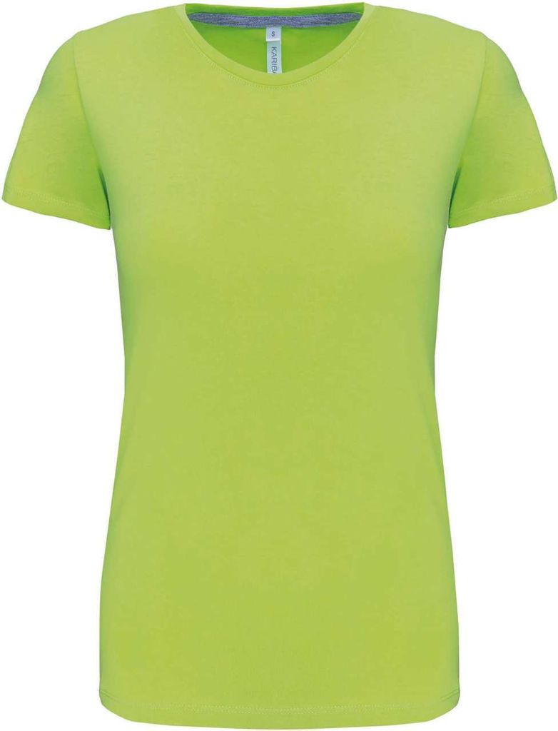 Kariban Damen T-Shirt Crew Neck Kurzarm Rundhals Kurzarmshirt Sommer, Größe:S, Farbe:Lime