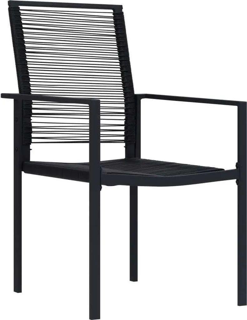 Chaises de jardin durables en rotin PVC noir sans entretien - 4 pcs