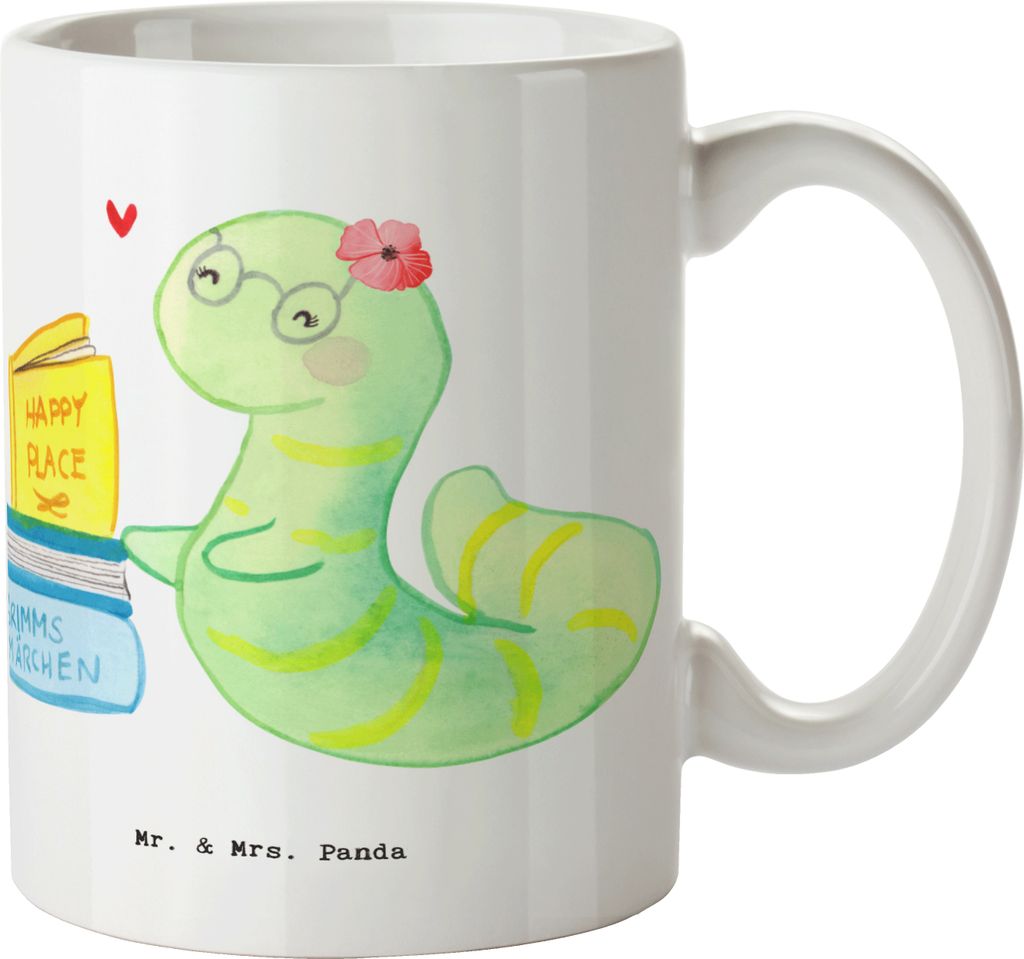 Mr. & Mrs. Panda Teetasse Bibliothekarin Herz - Weiß - Produktbild 