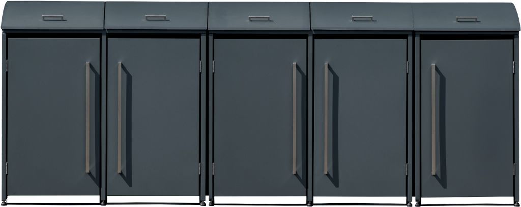 Westmann Metall Mülltonnenbox Moderna 5 5x240 L Anthrazit 83x350x135 cm