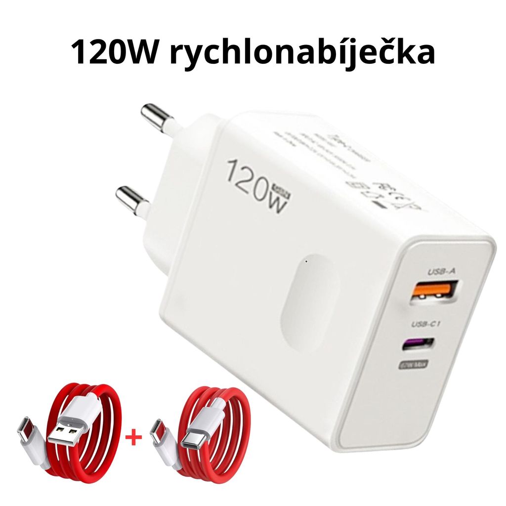 120W USB-C Rychlonabíječka s Kabelem – PD & Quick Charge Obrázek produktu 