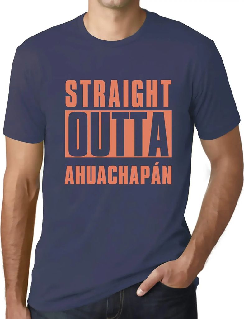 Herren Grafik T-Shirt Straight Outta Ahuachapán Öko-Verantwortlich Vintage Jahrgang Kurzarm Lustige Druck Geburtstag Geschenk Mann