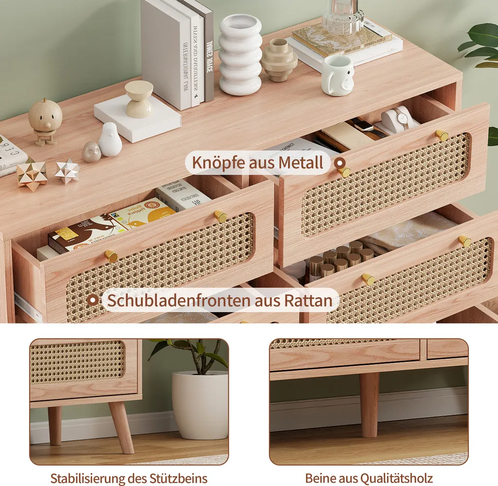 Cassettiera ProximaX in vimini rattan 6 cassetti - 4