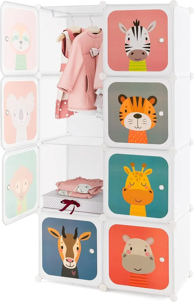 Armoire à vêtements pour chambre d'enfant avec 8 cubes modulables DIY