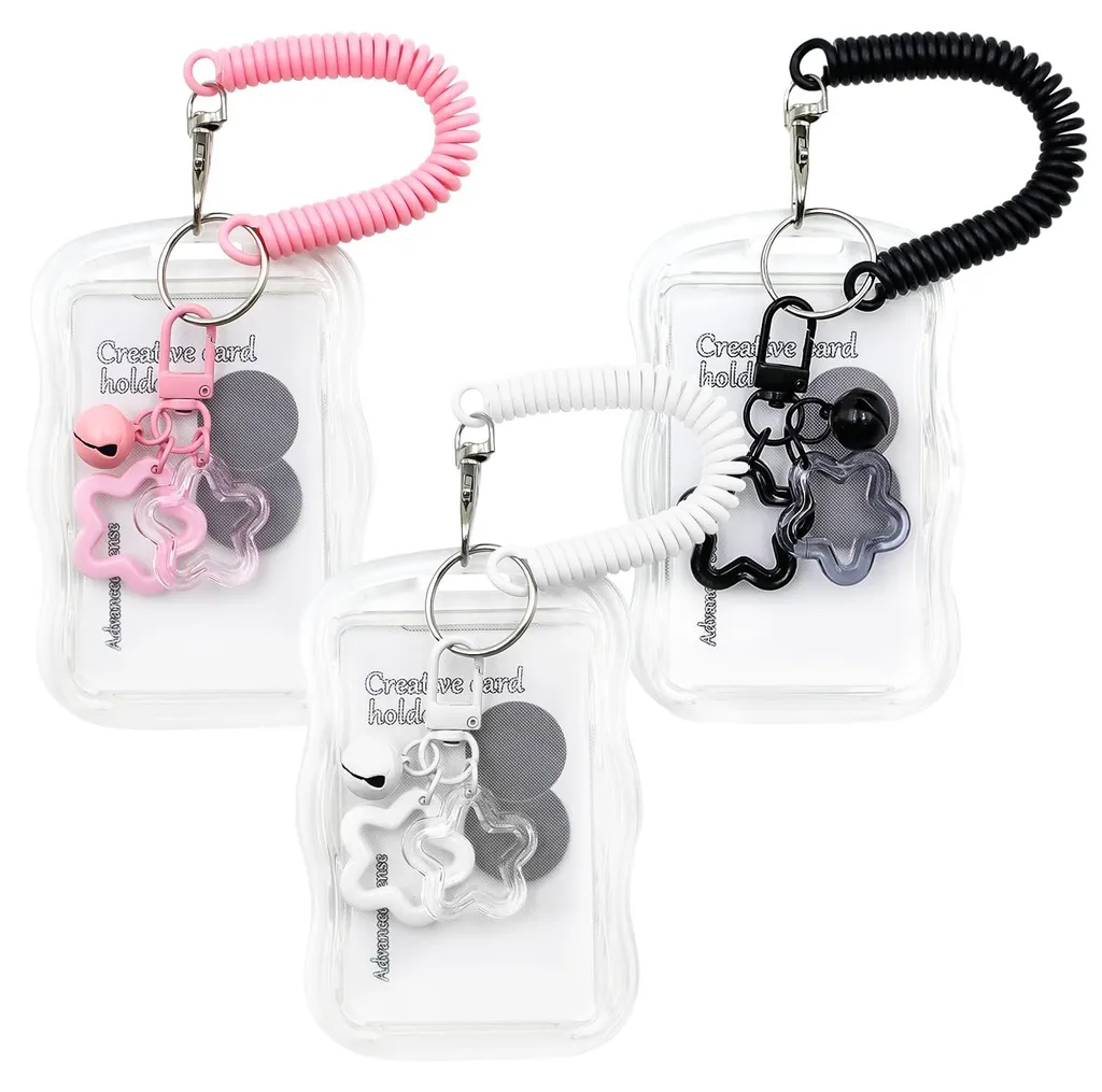 Porte-Photo avec Clochette Étoile en PVC Transparent pour Cartes de Bus