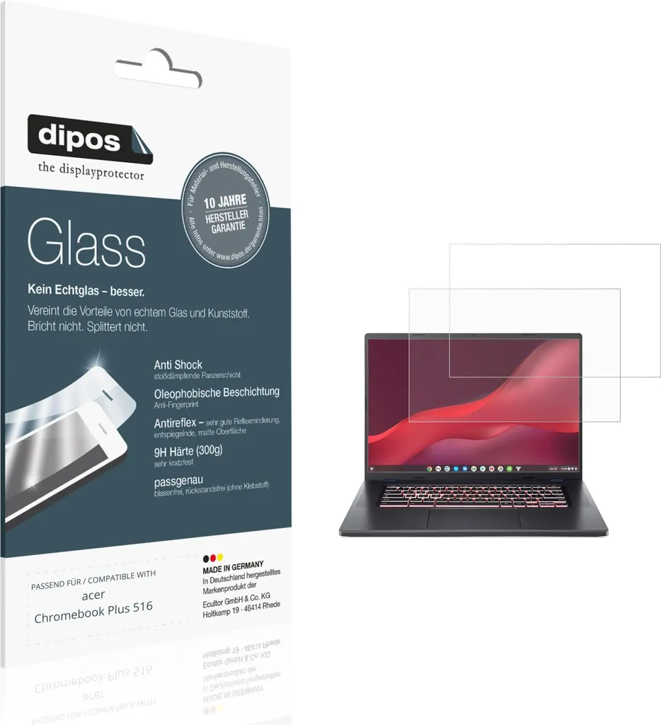 Film protecteur mat pour Acer Chromebook Plus 516 Verre souple 9H x2