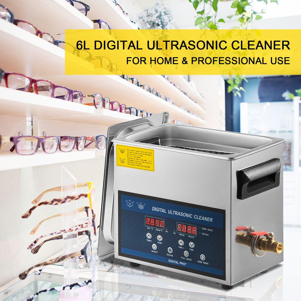 Ultraschallreiniger 6 L VEVOR Ultraschallreiniger 6L Mit Drehknopf – Für Schmuck, Uhren, Brillen & Kleinteile (inkl. Korb & Reinigungskugel