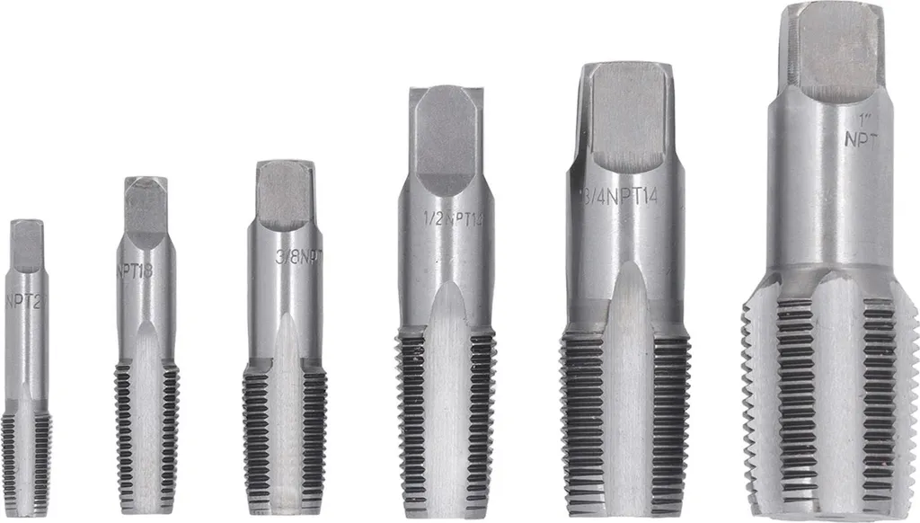 Réparer filetage PVC avec tarauds NPT acier - Kit 6 pièces tailles variées