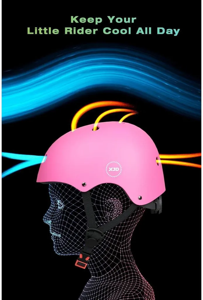 Casque vélo multisport ajustable rose avec aération pour adolescent - 8