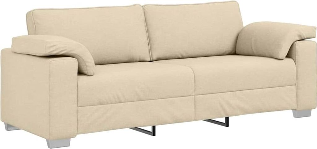 vidaXL 3-miestna pohovka, krémová, 220 cm, látková Obrázok produktu 