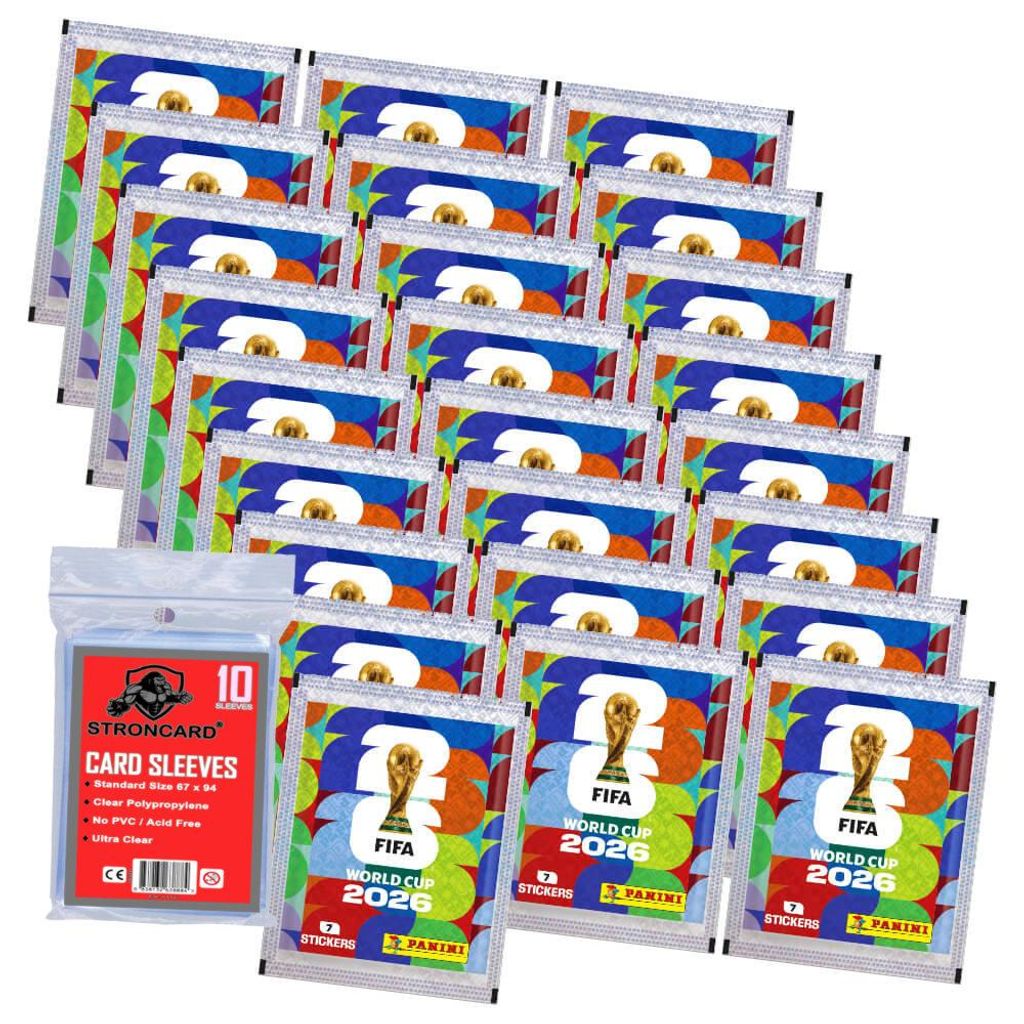 Fifa World Cup 2026 Sticker - WM Sammelsticker - 25 Tüten + 10 STRONCARD Sleeves