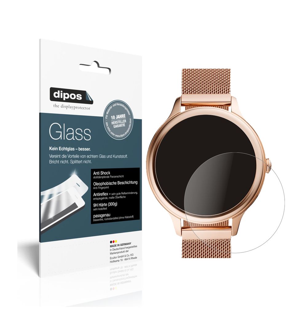 1x Schutzfolie für Fossil Gen 5E (44mm) matt - Anti-Shock 9H Folie dipos Glass Kunststoffglas