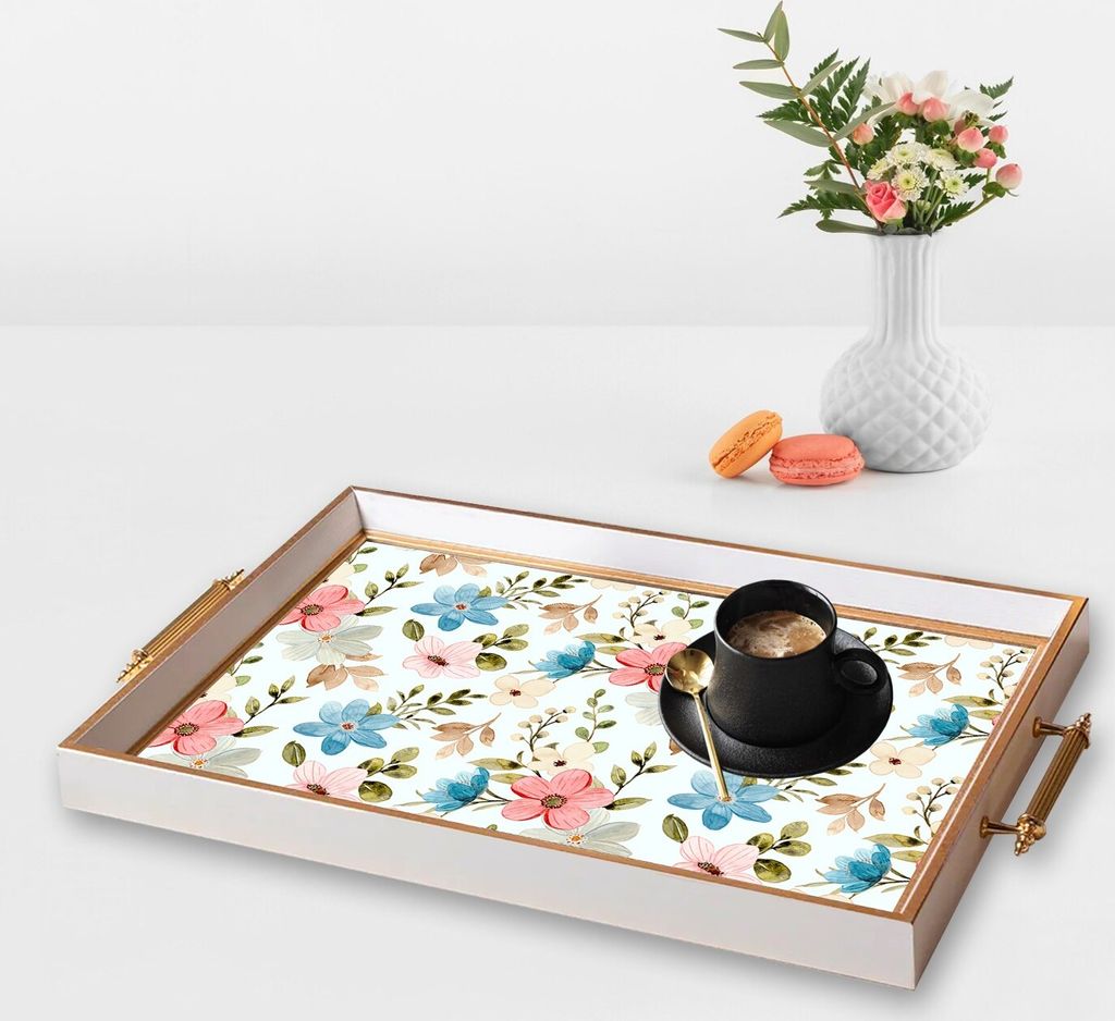 Evila Originals, TPB9790, Tablett, Mehrfarbig, 100 % GLAS, 50 x 29 x 3,5 cm