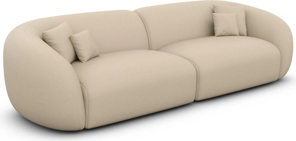 Kunstleder 4-Sitzer Couch Gaia Beige
