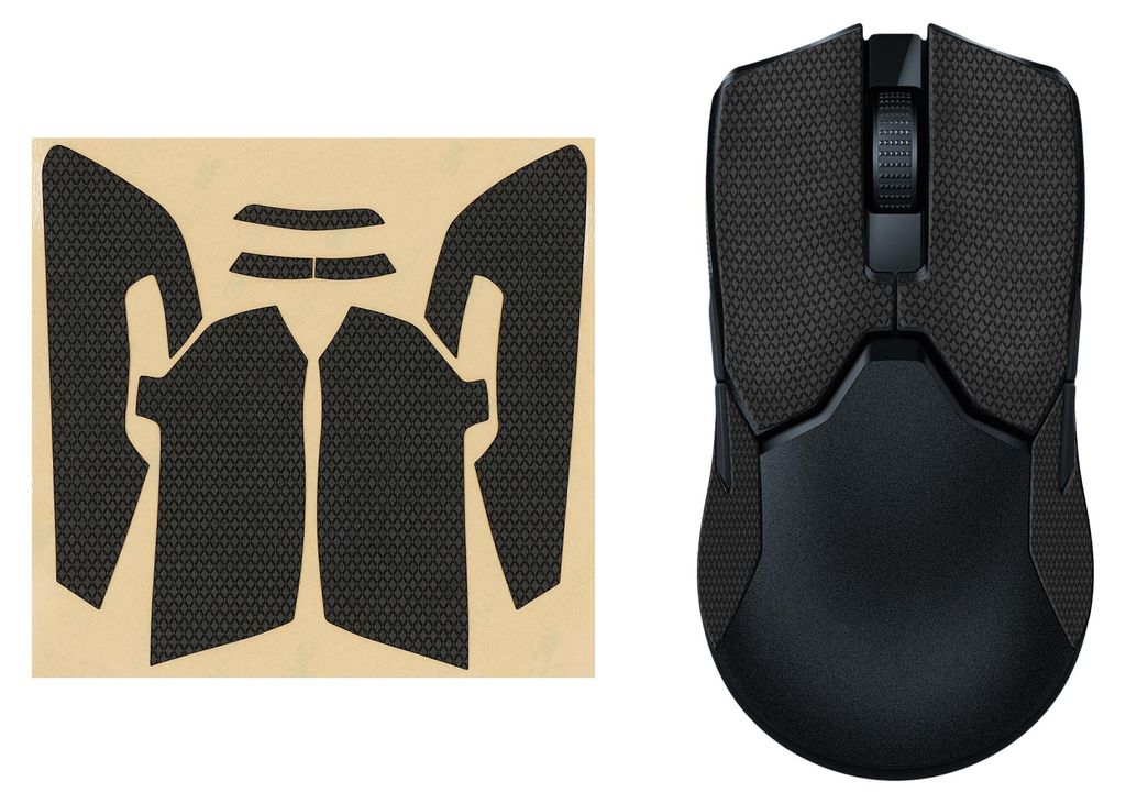 kwmobile Gaming Maus Grip Tape für Razer Viper 8k HZ Mouse Grip Tape - Rutschfestes Griffband für PC Maus - Schwarz