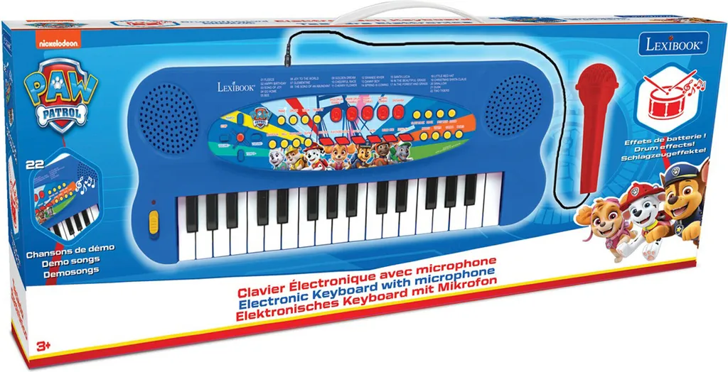 Clavier musical Pat' Patrouille Lexibook K703PA 32 touches micro inclus
