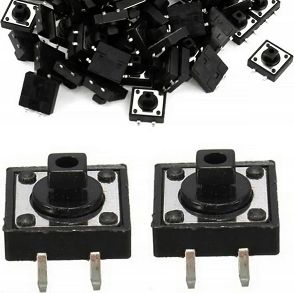 Rosfix Tact Switch 12x12 mm – Hochpräziser Taster | 7 mm Höhe, 2 Stück | Steuerungen, Fernbedienungen, medizinische Geräte