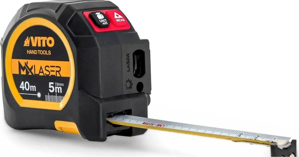 Télémètre laser 40m rétroéclairé VITO avec ruban de 5m, étanche IP54