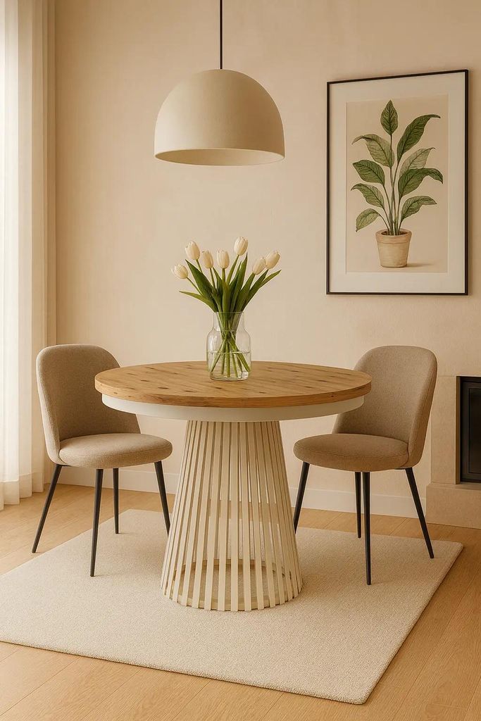 Esstisch GARDA rund Artisan Kaschmir 100–180 cm ausziehbar modern