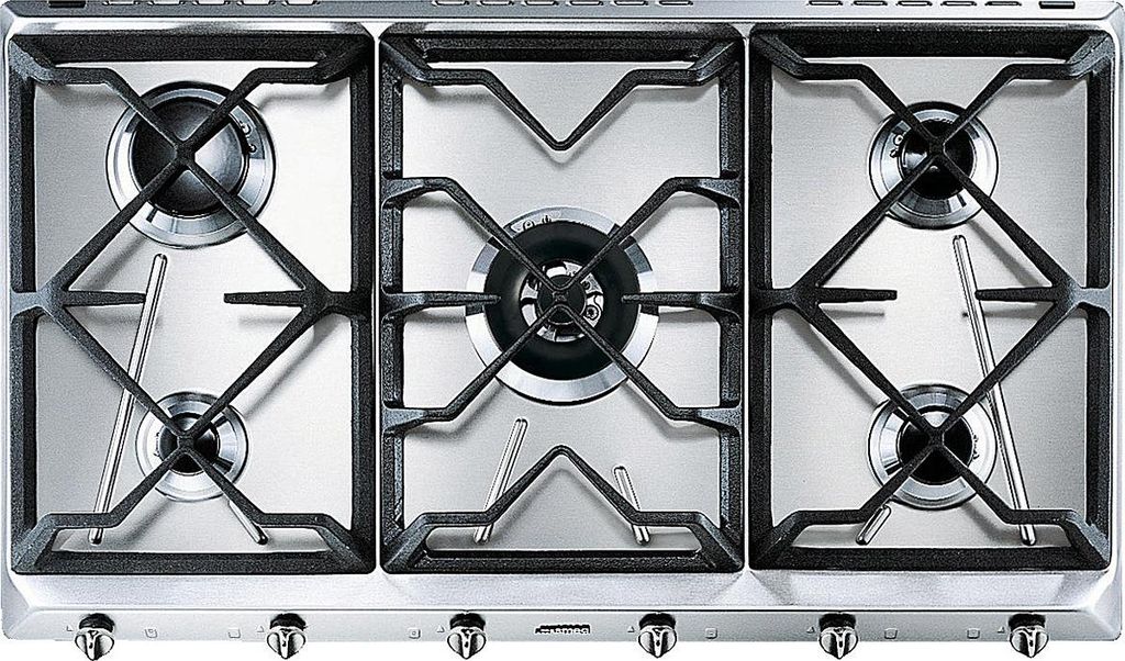 Smeg SRV596GH5 Table de cuisson à gaz encastrable en acier Image du produit 