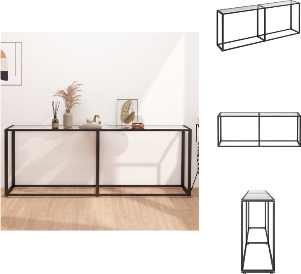 vidaXL Konsolentisch Transparent 200x35x75,5 cm Hartglas - Beistelltische