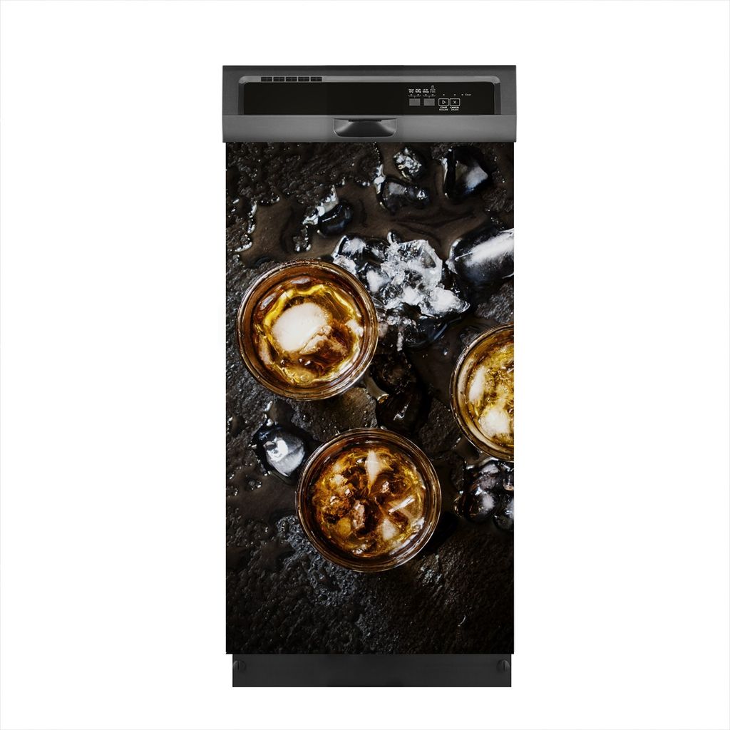 Magnete Dekorative 45x80 cm Küche Magnetmatte Spülmaschine - Whisky Glas