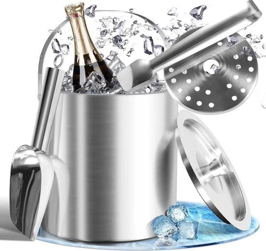Bac à glaçons anti-condensation inox double paroi pour boissons