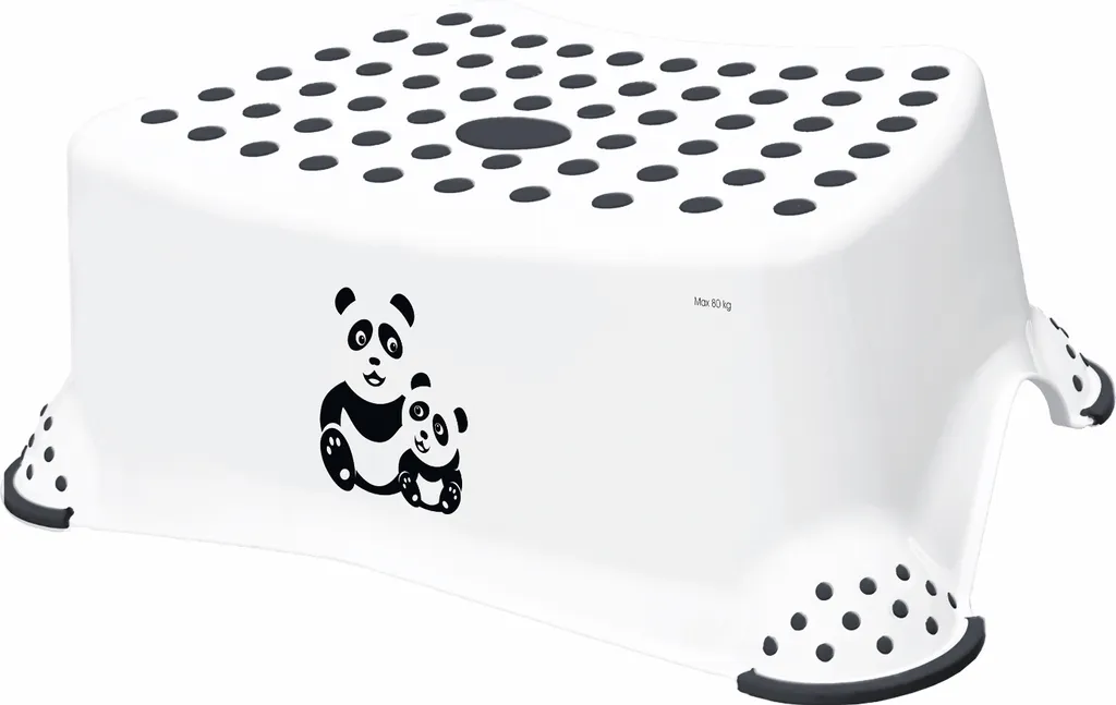 Tabouret de Salle de Bain Enfant Keeeper Tomek Panda Blanc Idéal pour le Lavabo