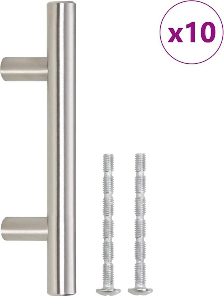 vidaXL Möbelgriffe 10 Stk. Silbern 64 mm Edelstahl