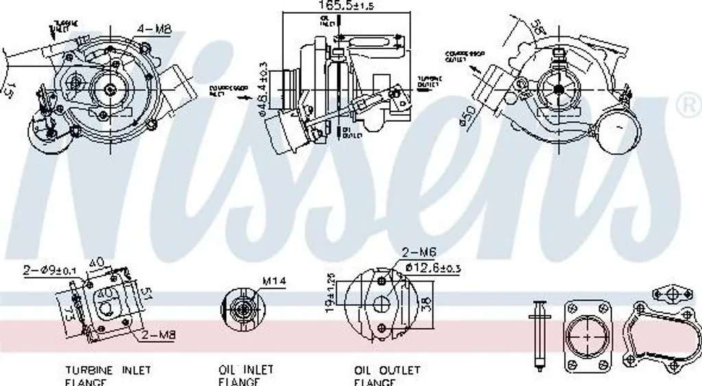 Turbo de remplacement pour moteur 2.8D Iveco Daily et Mascott