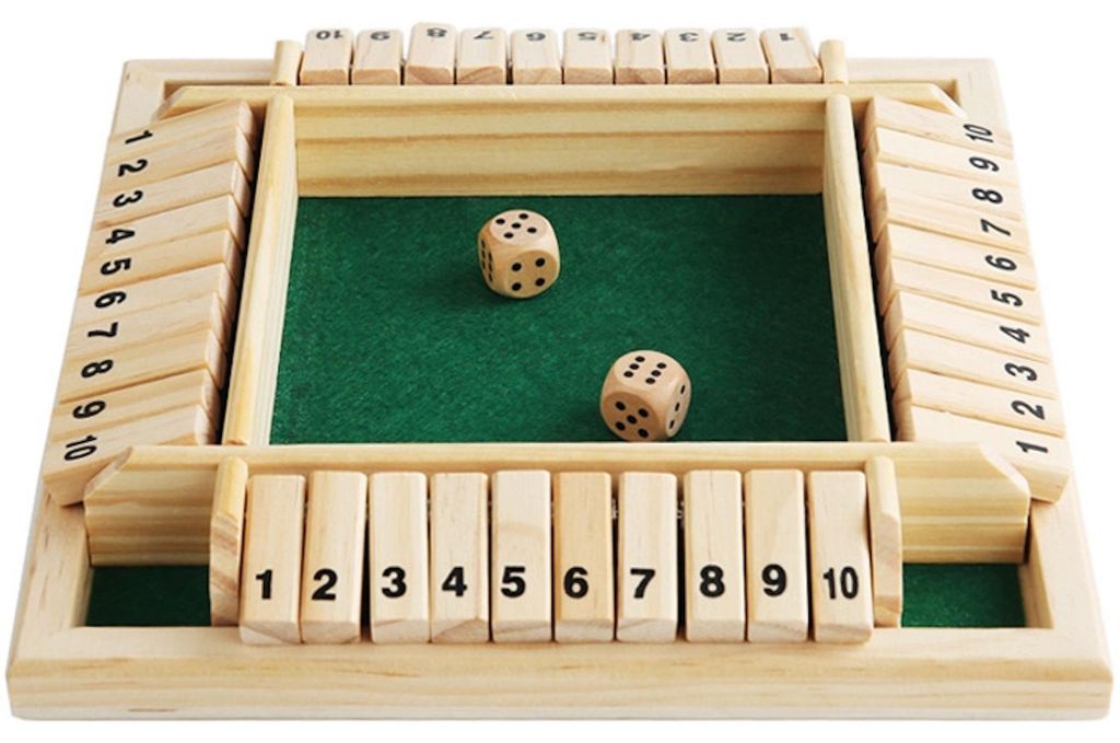 Shut the Box 4 Spieler Brettspiel Zahlen Lernspiel Familie Party Spiel Grün