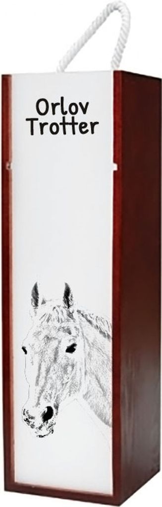 Orlow-Trotter - Weinkiste mit Pferd, Alkoholkiste mit Grafik, personalisierte Geschenkbox der Marke Art-Dog