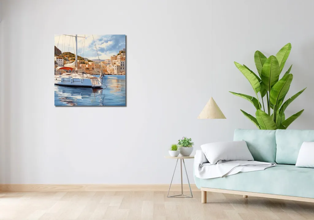 Tableau Décoration Murale 70x70 cm Dérive sur l'eau pour Salon Chic - 2