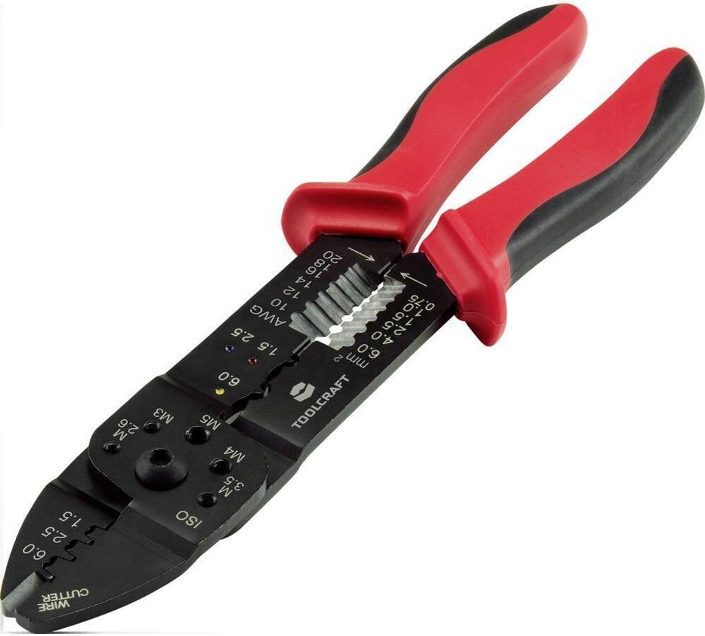 TOOLCRAFT PLC-4131 TO-6680946 Crimp- und Abisolierzange 1.5 bis 6 mm²