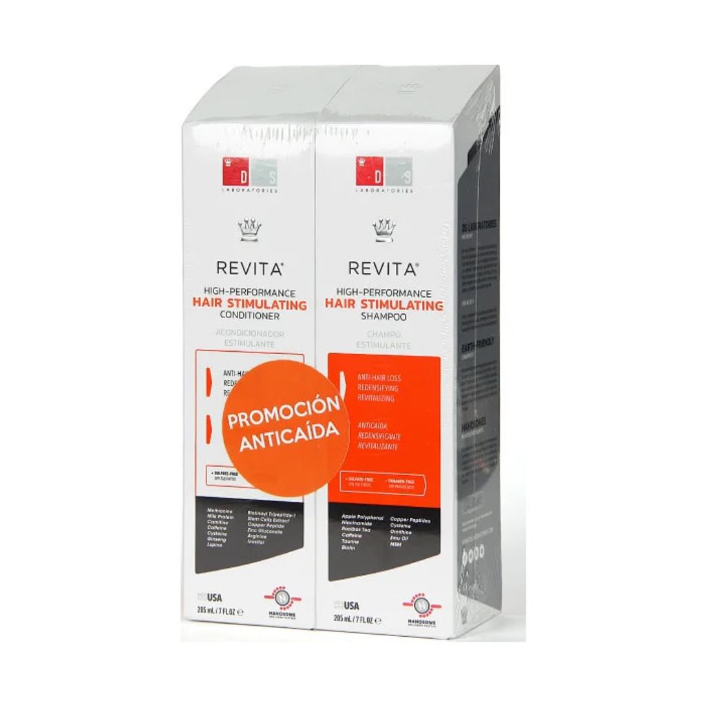 Revita Anti-Haarausfall-Shampoo zur Stimulierung des Haarwachstums 205 ml + Anti-Haarausfall-Splung 205 ml Set 2 Stck