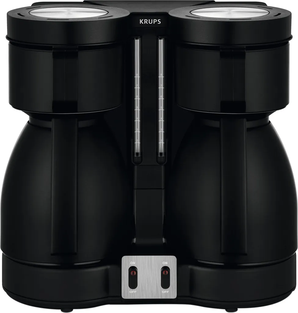 Cafetière Électrique Double Krups KT8501 avec 2 Carafes Isothermes Noires